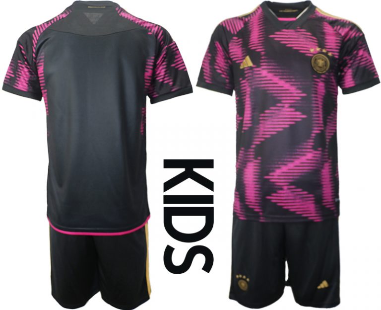 Deutschland Auswärtstrikot DFB WM 2022 Kinder Away Trikot violett schwarz Sale