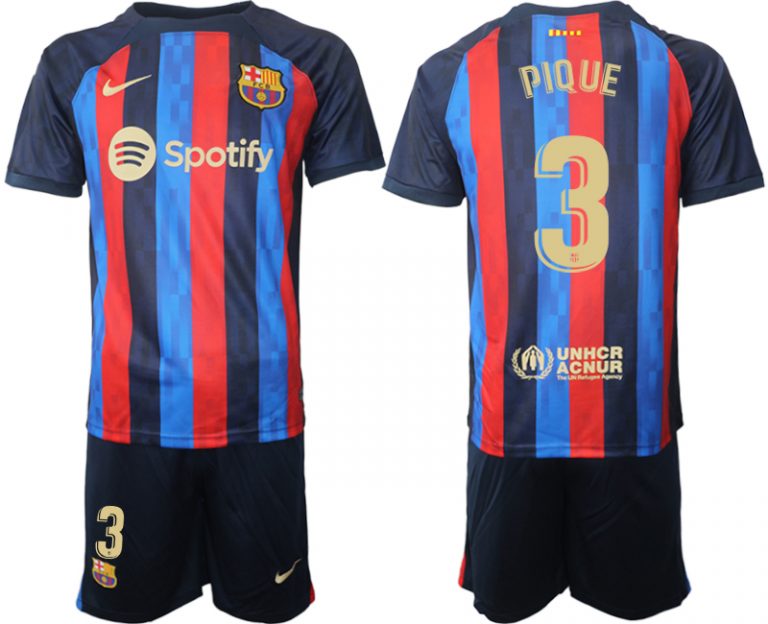 FC Barcelona 22/23 Heimtrikot dunkelblau Fußballtrikot für Herren PIQUE 3