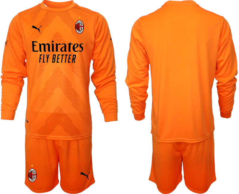 Fußballtrikot für Herren AC Milan Goalkeeper 2022-23 orange Langarm + Kurze Hosen