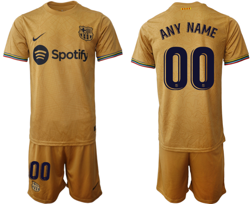 Herren FC Barcelona 2022-23 Auswärtstrikot goldene Away Shirt Fußball Trikot Outlet