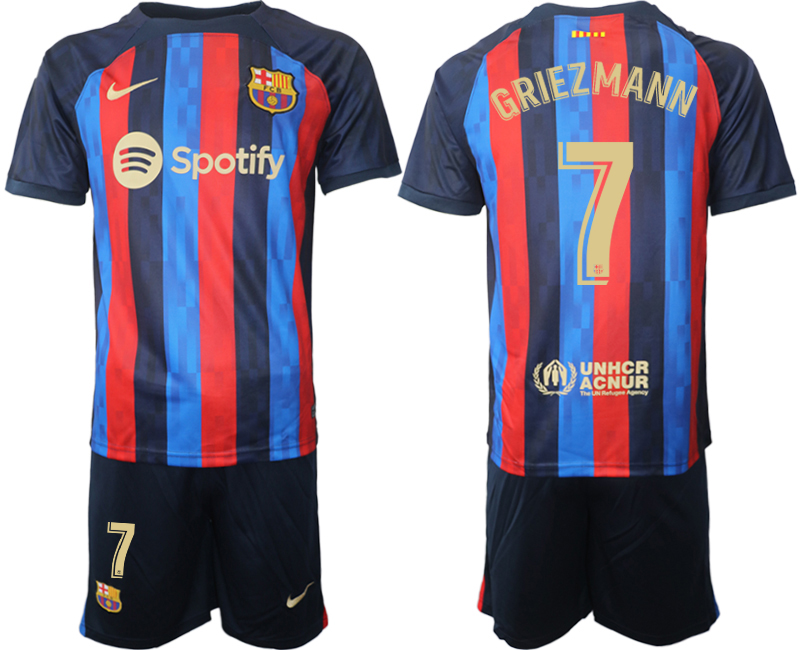 Herren FC Barcelona 22/23 Heimtrikot dunkelblau FußballTrikot Outlet GRIEZMANN 7