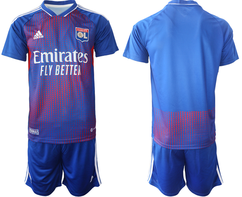 Lyon 22-23 Viertes Trikot blaue Neuen Fußballtrikots Set Online