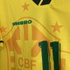 Vintage Signed Brasilien Fußball Heimtrikot 1991-1993 Umbro Cafu Brasil Herren mit Aufdruck ROMÁRIO 11-3