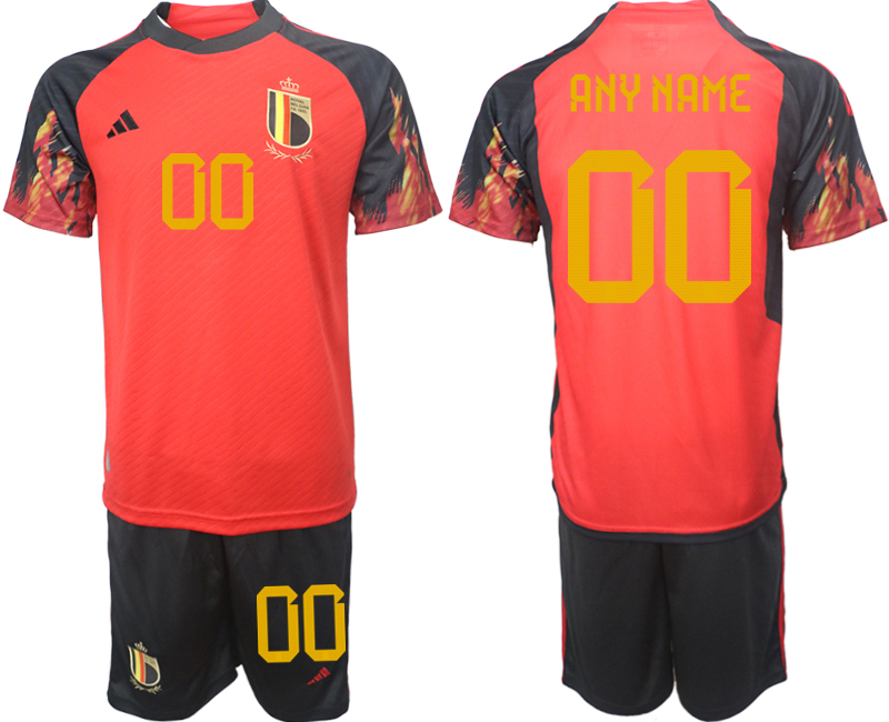 Deutschland Trikot bestellen Belgien WM 2022 Heimtrikot rot schwarz Fußballtrikots Set