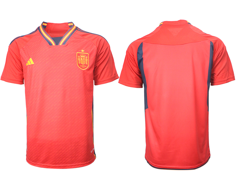 Spanien WM 2022 Heimtrikot Teampower Rot Kurzarm Herren Fußball Trikot