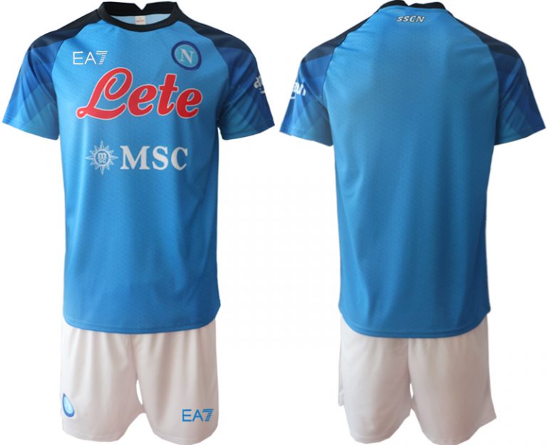 SSC Napoli 2022-23 Heimtrikot Trikotsatz Kit blau weiß Fußballtrikot Kaufen