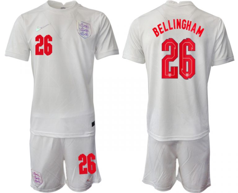 2022 UEFA European England Women’s Euro Heimtrikot Kurzarm mit Aufdruck BELLINGHAM 26