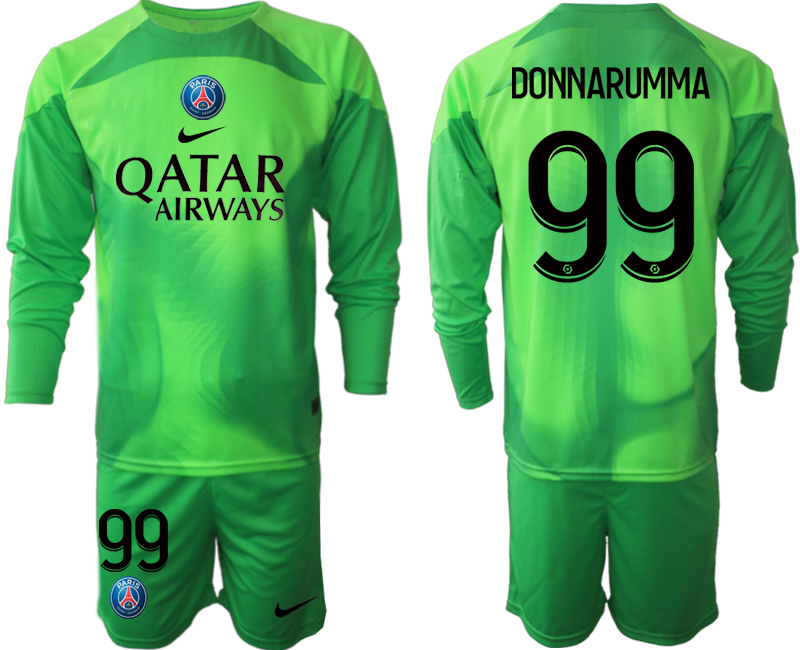 Fußball Trikot Outlet Paris Saint Germain PSG Goalkeeper schwarz Langarm in grün DONNARUMMA 99