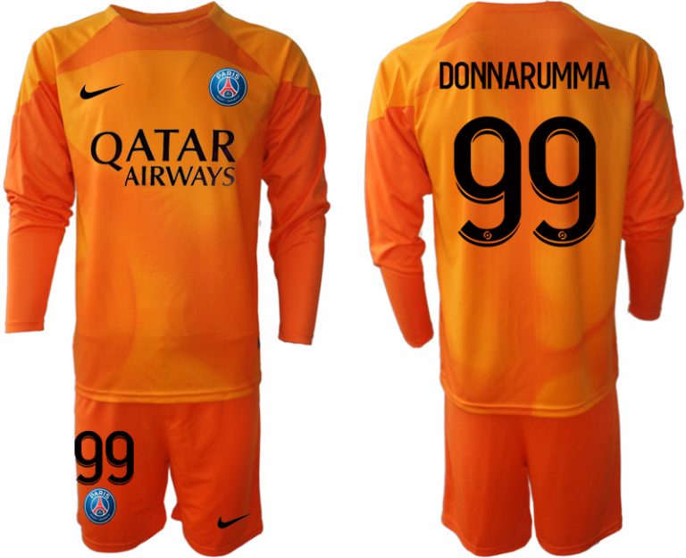 Fußball Trikot Outlet Paris Saint Germain PSG Goalkeeper schwarz Langarm Orange DONNARUMMA 99