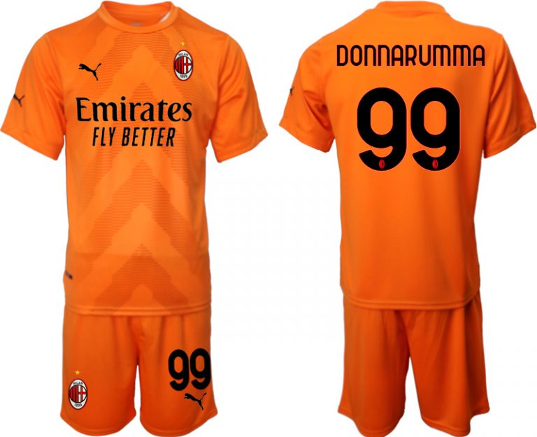 Herren AC Milan Torwarttrikot 2022/23 Orange Trikotsatz mit Aufdruck DONNARUMMA 99