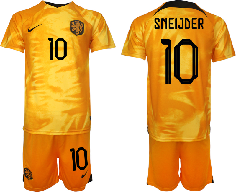 Kaufe Neue Fußballtrikots Niederlande Heimtrikot WM 2022 Fußballtrikot Orange SNEIJDER 10