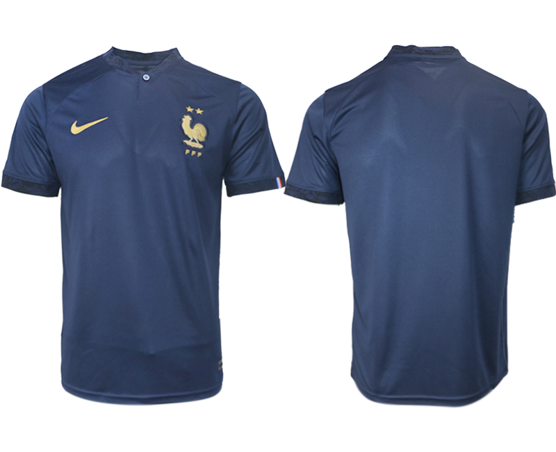 Neuen Frankreich Fußball WM 2022 marineblau Heimtrikot für Herren