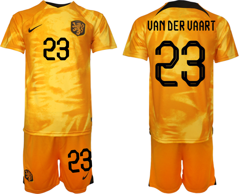 Neuen Fußballtrikot für Herren Niederlande Heimtrikot WM 2022 Orange VAN DER VAART 23