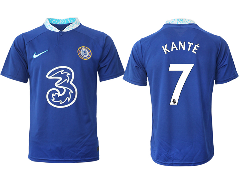 KANTÉ 7 Herren Chelsea FC Heimtrikot 2022-23 blau Kurzarm Fußball Trikot Outlet