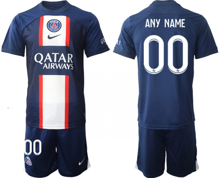 Personalisierbar Herren Paris Saint Germain PSG 2022-23 Heimtrikot Kurzarm + Kurze Hosen