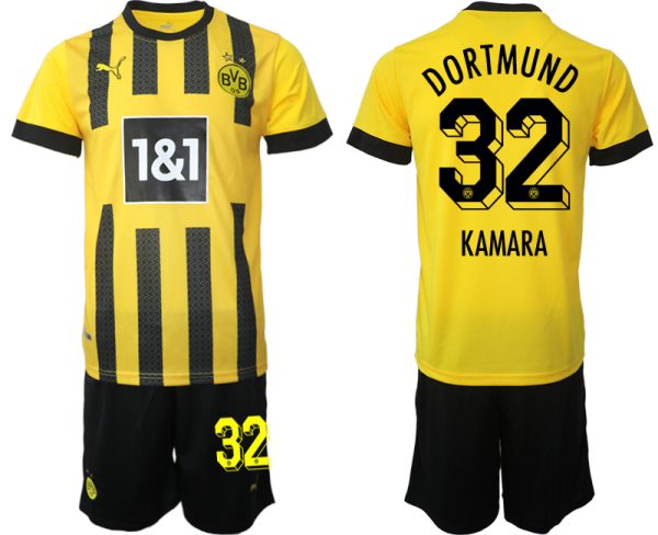 Herren Borussia Dortmund BVB Heimtrikot 2023 Trikotsatz bestellen mit Aufdruck KAMARA 32