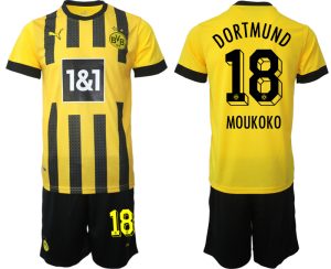 Herren Borussia Dortmund BVB Heimtrikot 2023 Trikotsatz bestellen mit Aufdruck MOUKOKO 18