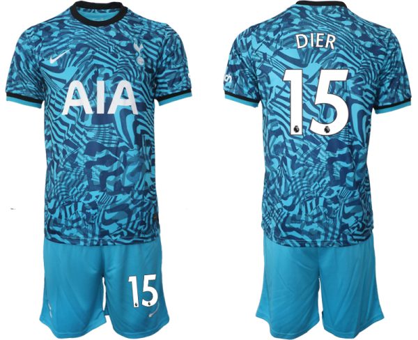 Herren Tottenham Hotspur 2022-23 Third Kit mit Aufdruck DIER 15