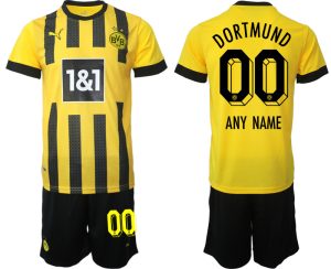 Personalisierbar Herren BVB Borussia Dortmund Heimtrikot 2023 Gelbe Schwarz Trikotsatz Verkauf