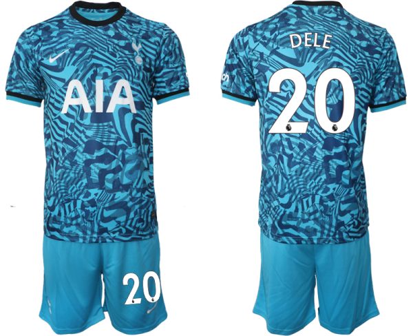 Tottenham Hotspur Drittes Trikot 2023 Hellblaue Kurzarm Trikotsatz für Herren DELE 20