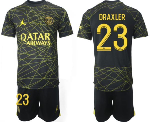 Herren Fußballtrikot Paris Saint-Germain PSG 2023 Drittes Auswärtstrikot Trikotsatz DRAXLER 23