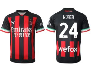 Herren AC Mailand Heimtrikot 2022/23 schwarz Fußball Trikot Kurzarm KJAER 24