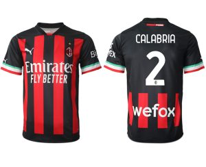 Herren Fussballtrikots Günstig AC Mailand Heimtrikot 2022/23 schwarz CALABRIA 2