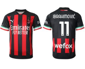 Neuen Herren AC Mailand Heimtrikot 2022/23 schwarz Fußballtrikot mit Aufdruck IBRAHIMOVIĆ 11