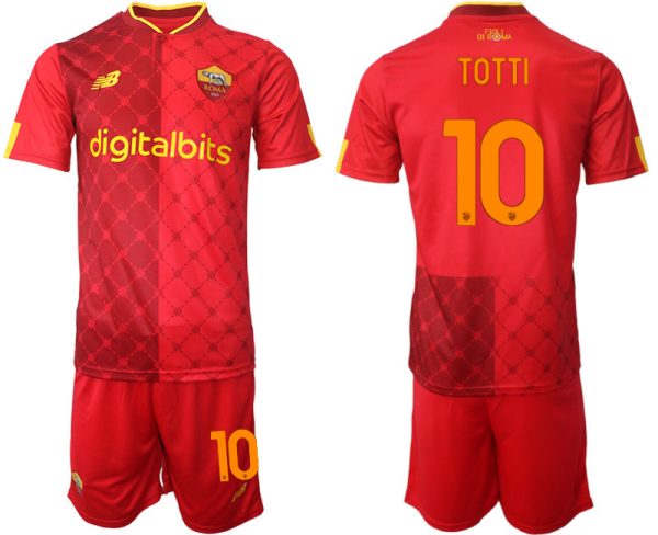 Fußball Trikot Outlet AS Roma 22-23 Heimtrikot Trikotsatz für Herren TOTTI 10