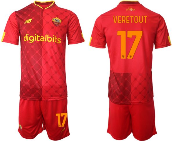 Fußball Trikot Set Herren AS Roma 22-23 Heimtrikot bestellen mit Aufdruck VERETOUT 17