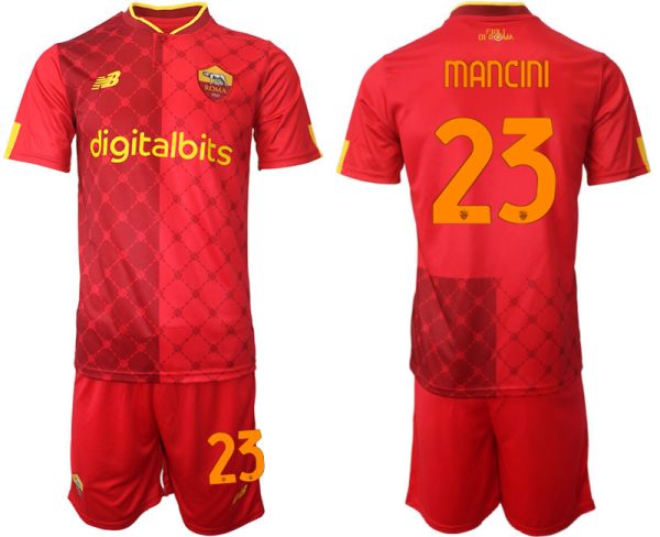 Fußball Trikots Kaufen Herren AS Roma 22-23 Heimtrikot bestellen mit Aufdruck MANCINI 23