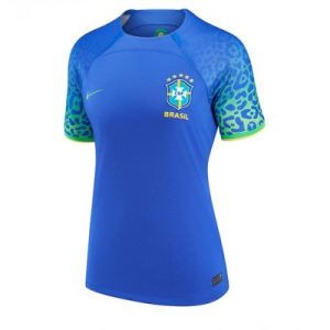 Frauen Brasilien Auswärtstrikot WM 2022 Kurzarm Fußballtrikot Selbst Gestalten