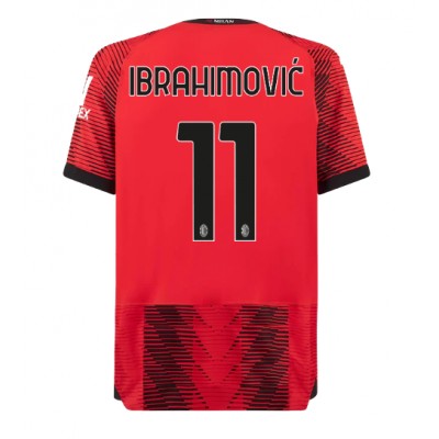 Günstig Herren Fußballtrikots AC Milan Heimtrikot 2023-24 Kurzarm Zlatan Ibrahimovic 11