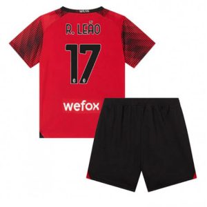 Kinder Heimtrikot AC Mailand 2023-24 Kurzarm + Kurze Hosen Rafael Leao 17