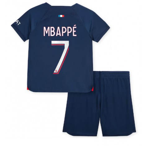 Kinder Heimtrikot Paris Saint-Germain PSG 23-24 Trikot Kurzarm Trikotsatz Kylian Mbappe 7