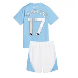 Kinderheim Trikot Manchester City Heimtrikot 2023-24 Trikotsatz Kevin De Bruyne 17