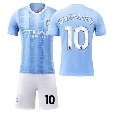 Günstig Fußballtrikot Trikotsatz Manchester City 2023-24 Heimtrikot GREALISH 10