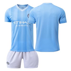 Kinder Manchester City 2023-24 Trikotsatz Fußballtrikot Selbst Gestalten