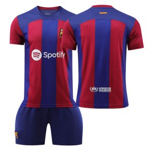 Kinderheim Trikot FC Barcelona 23-24 Trikot Kurzarm + Kurze Hosen