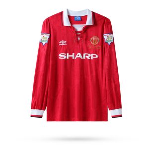 Vintage Manchester United Champion 1992/93 Heimtrikot Langarm Fußballtrikots