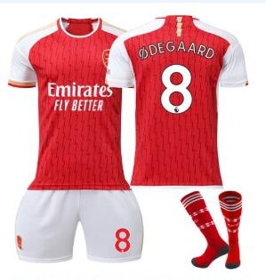 Günstig Herren Arsenal Heimtrikot 2023-24 Fußballtrikots Set Martin Odegaard 8