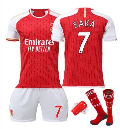 Günstig Herren Arsenal Heimtrikot 2023-24 Fußballtrikots Set mit Aufdruck SAKA 7