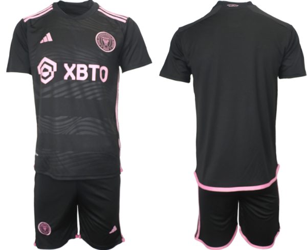 Herren Inter Miami CF Auswärtstrikot 2023-24 schwarz rosa Fußballtrikots Set