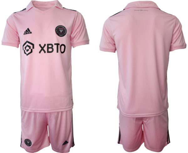 Herren Inter Miami CF Heimtrikot 2023-2024 rosa Kurzarm + Kurze Hosen