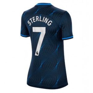 Frauen Fußballtrikot Chelsea Auswärtstrikot 2023-2024 Kurzarm Raheem Sterling 7