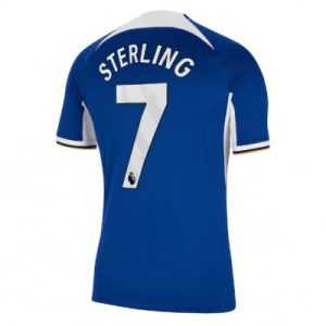 Herren Chelsea Heimtrikot 2023-24 Kurzarm Hellblaue Raheem Sterling 7