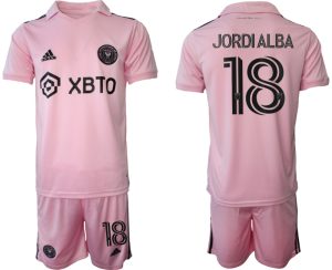 Herren Inter Miami CF Heimtrikot 2023-2024 rosa Billige Fussballtrikots JORDIALBA 18