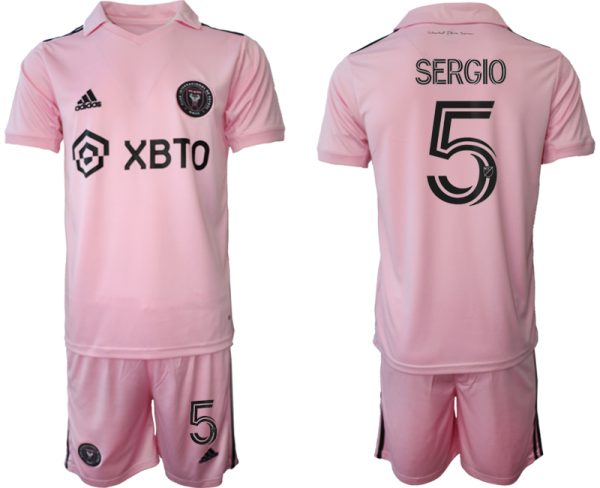 Herren Inter Miami CF Heimtrikot 2023-2024 rosa Billige Fussballtrikots SERGIO 5