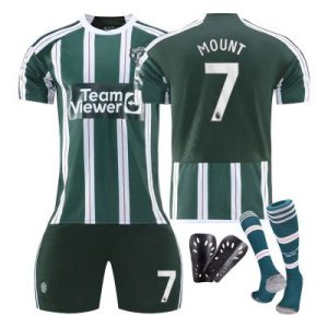 Herren Manchester United 2023-2024 Auswärtstrikot Fußballtrikots Set MOUNT 7