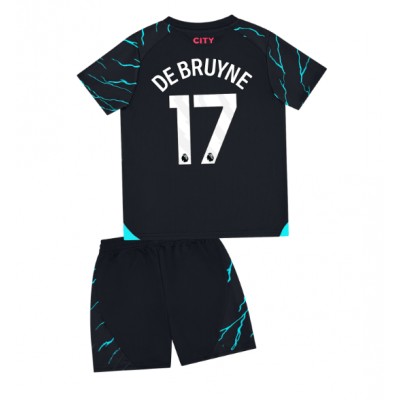 Kinder Manchester City 3rd trikot 2023-2024 Kurzarm + Kurze Hosen Kevin De Bruyne 17